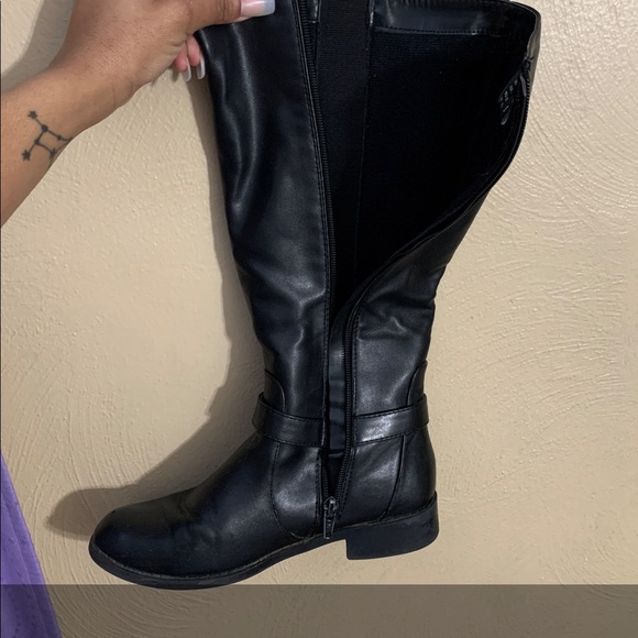 Black High Boots w/ Gold Buckle - Picture 3 of 3